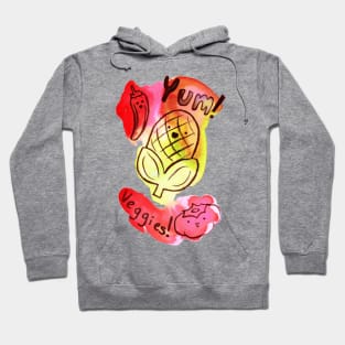 Yum! Veggies! watercolor Hoodie